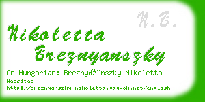 nikoletta breznyanszky business card